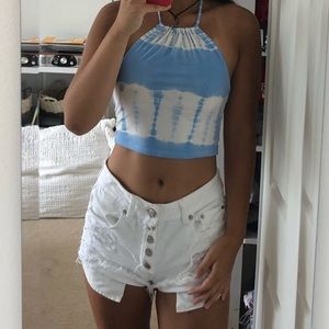 Forever 21 Tie-Dye Halter Crop Tank